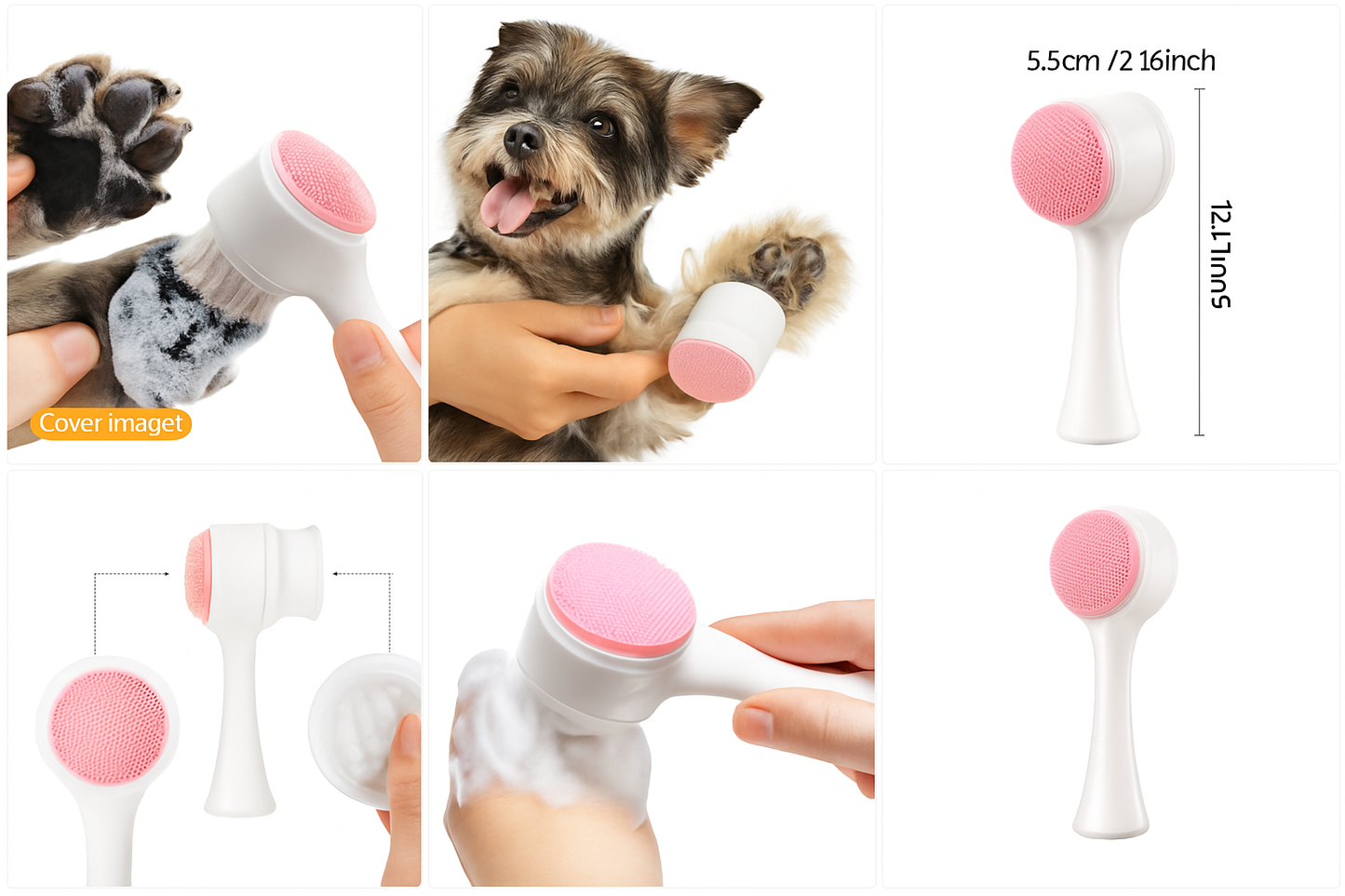 1db Szilikon Mancstisztító és Masszázskefe – Kétoldalas kutyakozmetikai eszköz az egészséges, tiszta mancsokért