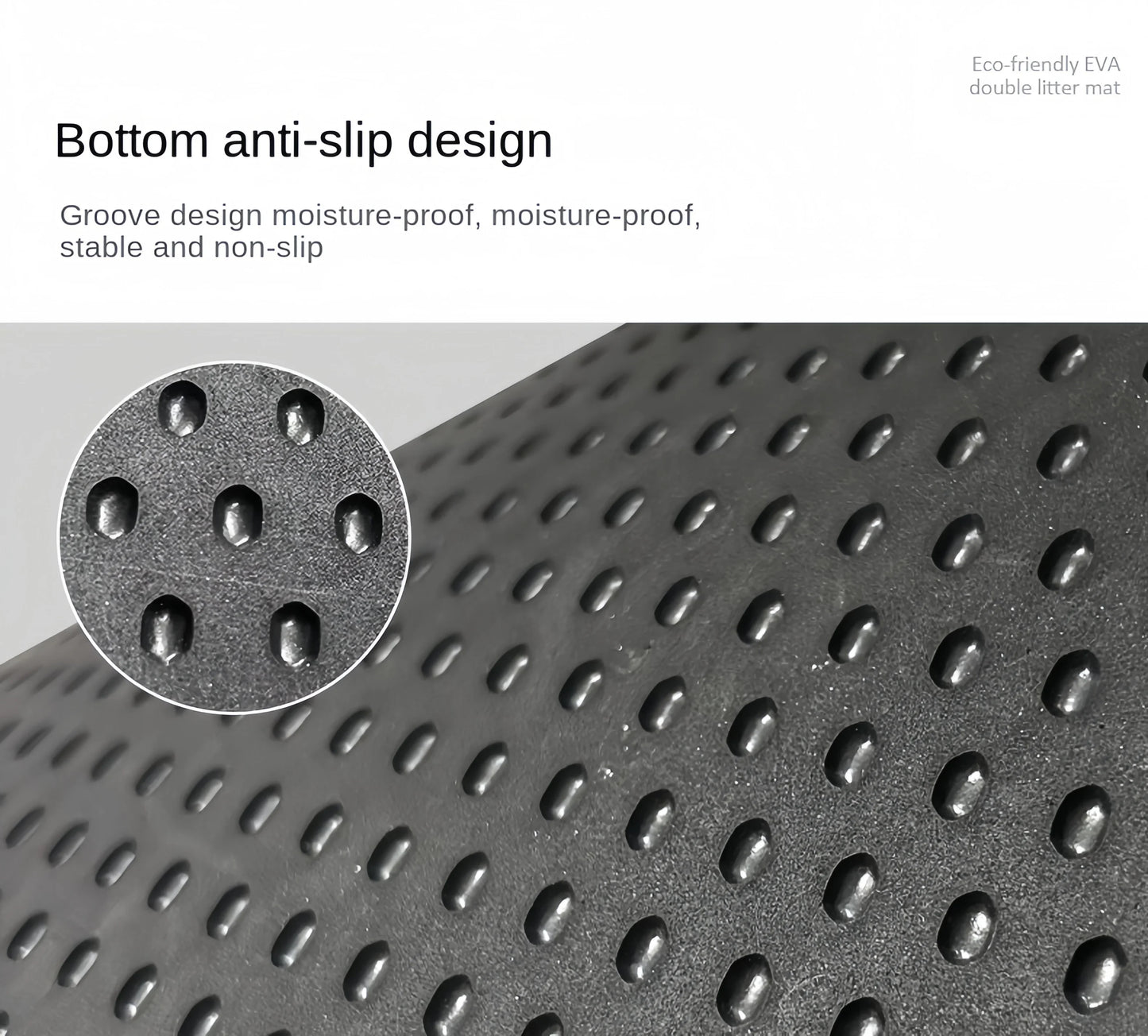 Vízhatlan, dupla rétegű EVA macskaalom alátét – tisztább otthon, kevesebb szóródó alom és egyszerűbb takarítás.